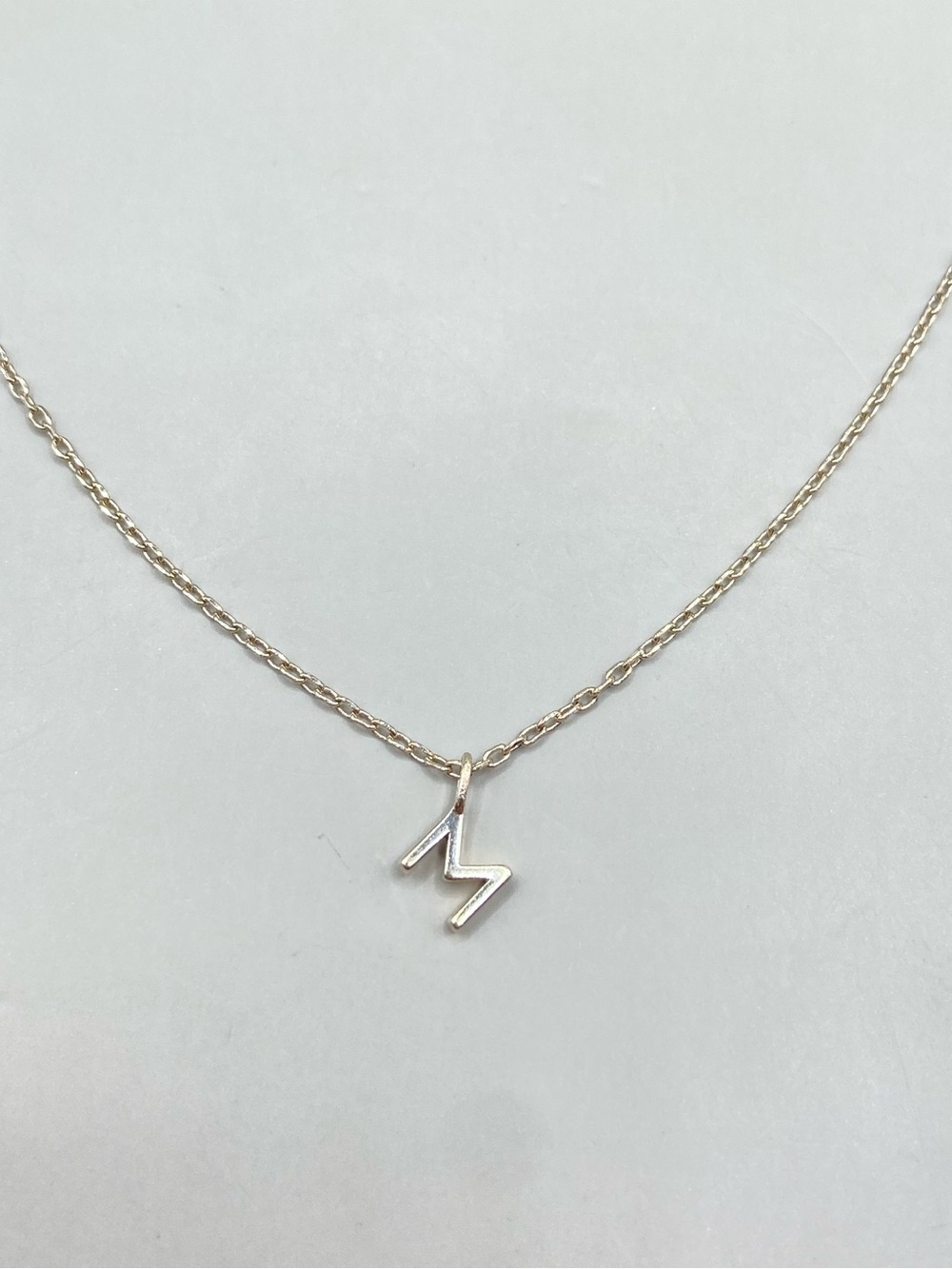 Gold Plated Initial Letter M Pendant Necklace